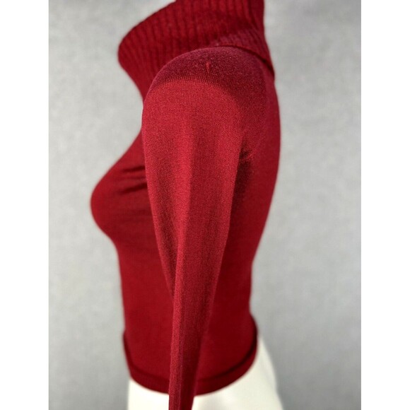 Ann Taylor Red Merino Wool Turtleneck Sweater Womens XS Ribbed Knit Fitted - Picture 2 of 14